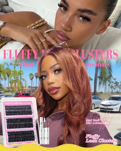 YDAGKH Fluffy Lash Cluster Kit - 60D/80D/100D Volume Extensions