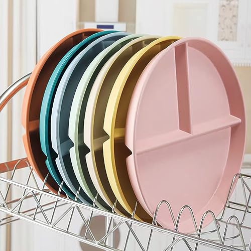 LRUUIDDE 9-Inch Portion Control Plate Set - 5 Pack, BPA Free, Unbreakable Divided Design for Balanced Eating