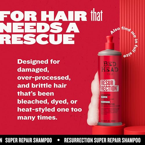 TIGI Bed Head Resurrection Super Repair Travel Mini Shampoo 2.53 fl oz – Nourishing Dry & Damaged Hair