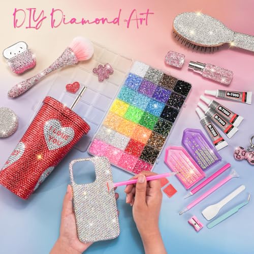 40,000pcs Colorful Jelly Rhinestones Nail Art Kit with Glue & Tools