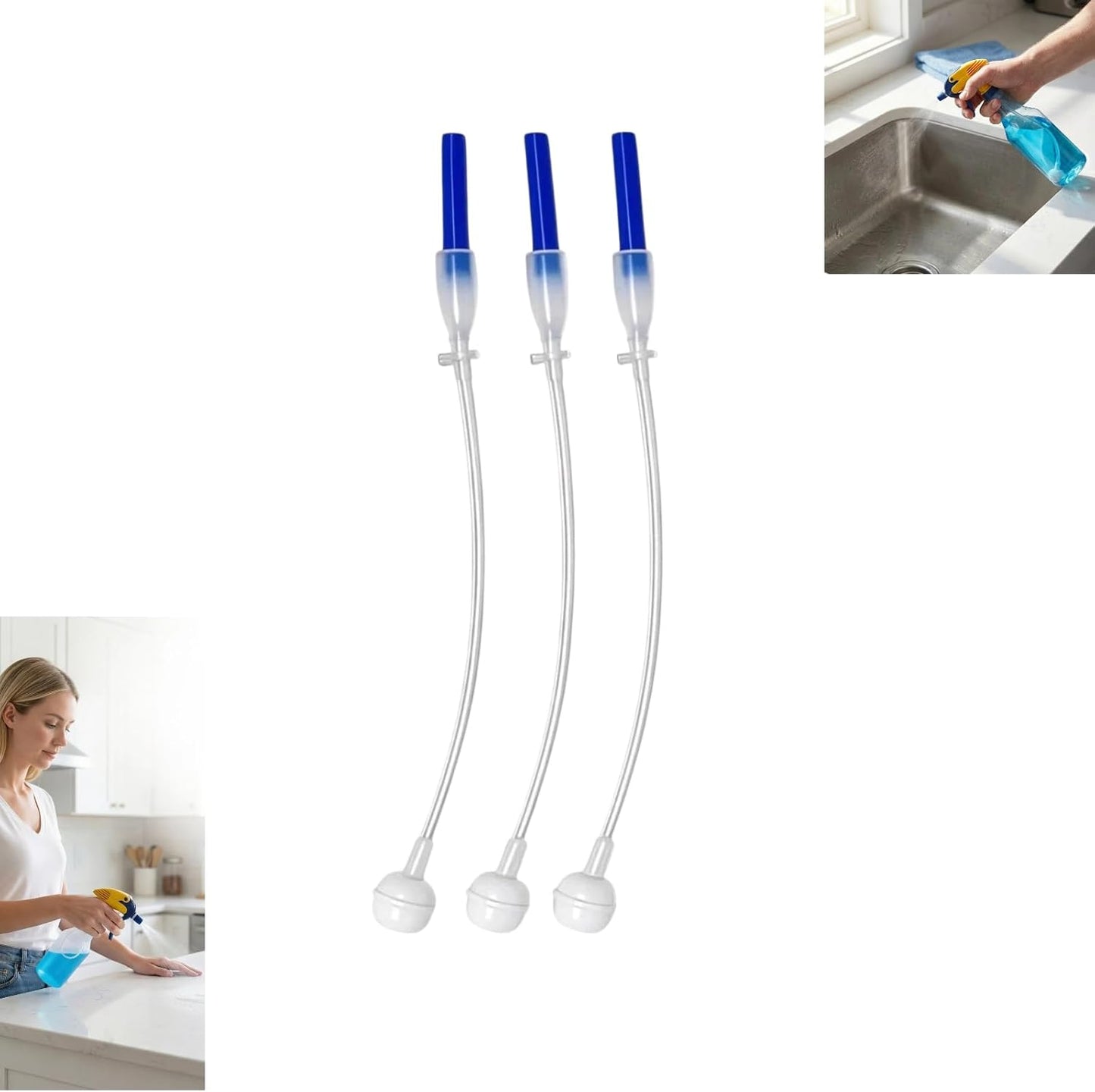 Universal Fit 360° Spray Bottle Adapter - Multi-Angle Sprayer Attachment for Kitchen, Home & Garden | 6 Pack