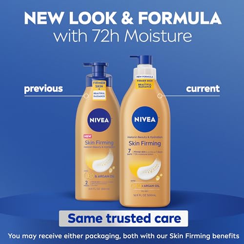 NIVEA Skin Firming Melanin Beauty Lotion with Q10 & Argan Oil - 16.9 Oz