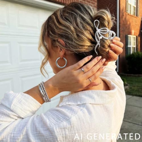 Fashey Bow Claw Clips - Metal Hair Clips for Thick & Thin Hair, Jewelry-Quality Claw Hair Accessories