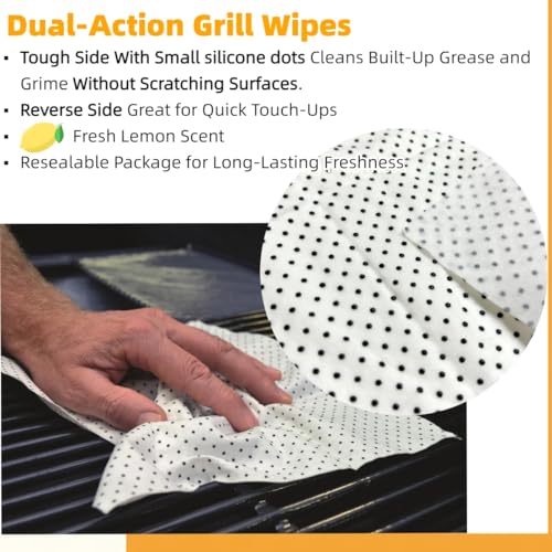 GAGAQI Dual Action Grill Wipes - 10 Pack Heavy-Duty Cleaning Cloths