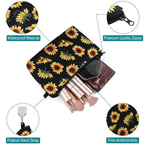 MAGEFY Waterproof Sunflower Makeup Bag for Travel & Storage