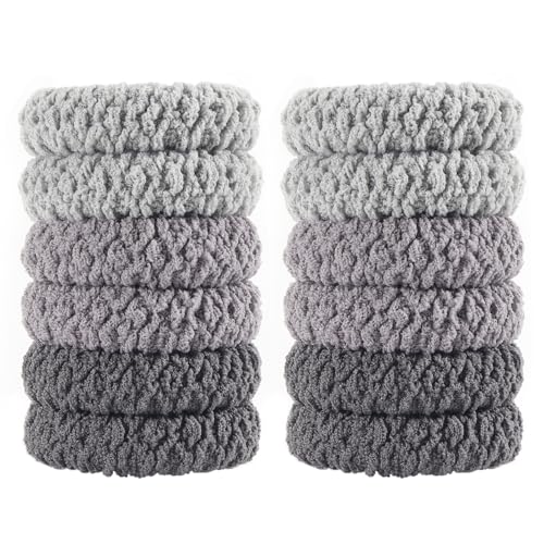 12pcs No Damage Hair Ties for Women - Soft Elastic Scrunchies