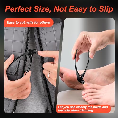Kingfun Long Handled Toenail Clippers for Seniors - Ergonomic Non-Slip Thick-Nail Clipters
