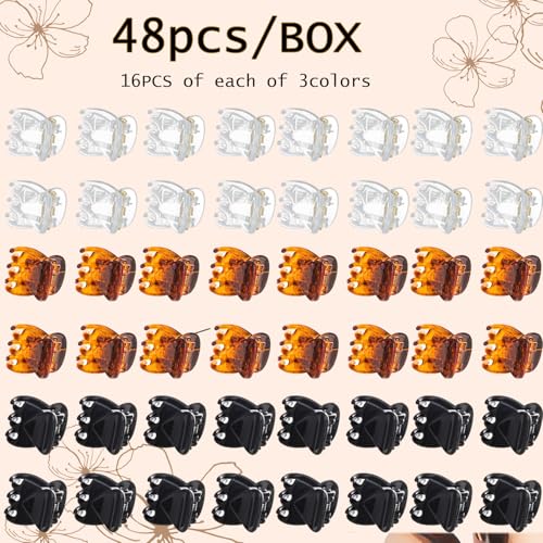 Mini Hair Claw Clips Set - 48 Durable Clips for Women & Kids