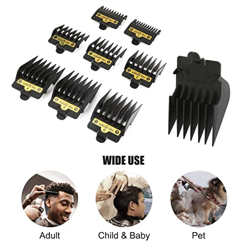 8-Piece Hair Clipper Guide Comb Set - Professional Universal Guard Attachments