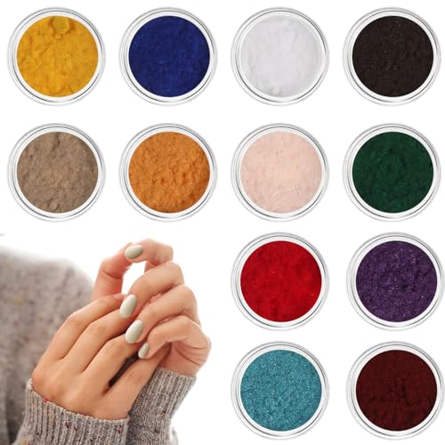 Flocking Velvet Nail Art Powder - 2 Sets of 12 Colors