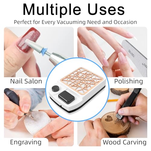 YunLuna Cordless Nail Dust Collector, 4000RPM Portable Nail Vacuum Fan
