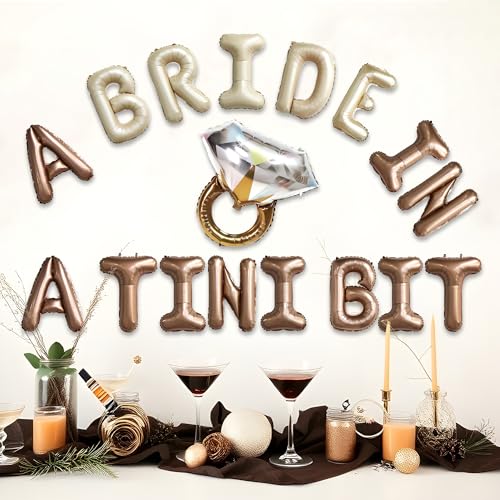 A Bride in Tini Bit Letter Balloons with Diamond Ring Accent