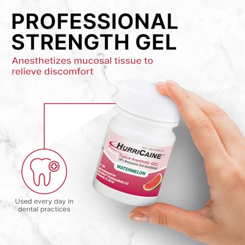 HurriCaine Topical Anesthetic Gel - 20% Benzocaine, Watermelon Flavor, 1 oz