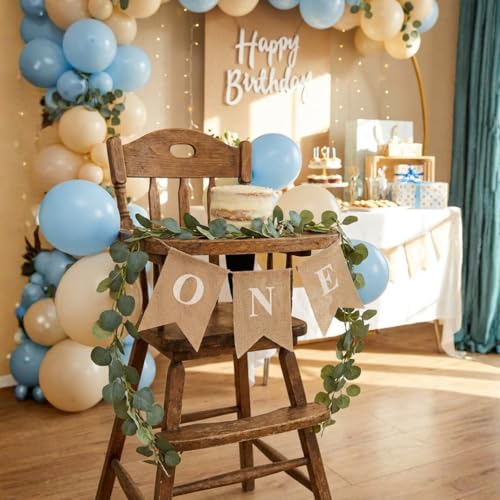Rustic Burlap ONE Banner for 1st Birthday High Chair Decor