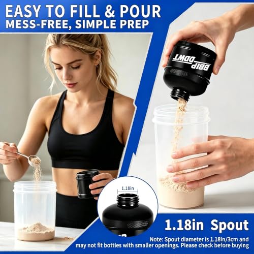 Portable 3-Layer Protein Powder Container - Leakproof & Stackable