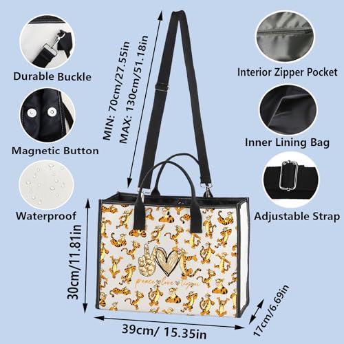 Tiger Print Makeup Bag - Waterproof Canvas Cosmetic Zipper Pouch