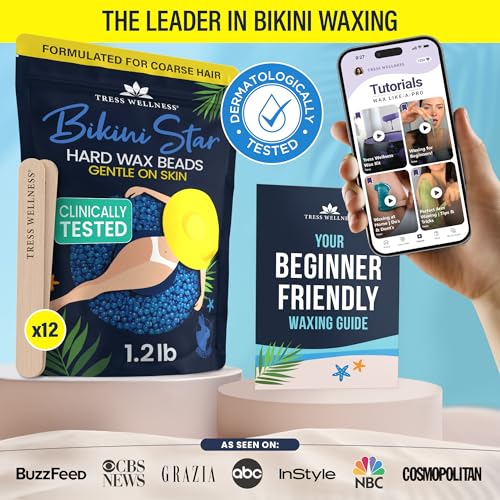 Tress Wellness Hard Wax Beads for Hair Removal - 1.2lb Bikini Wax Kit