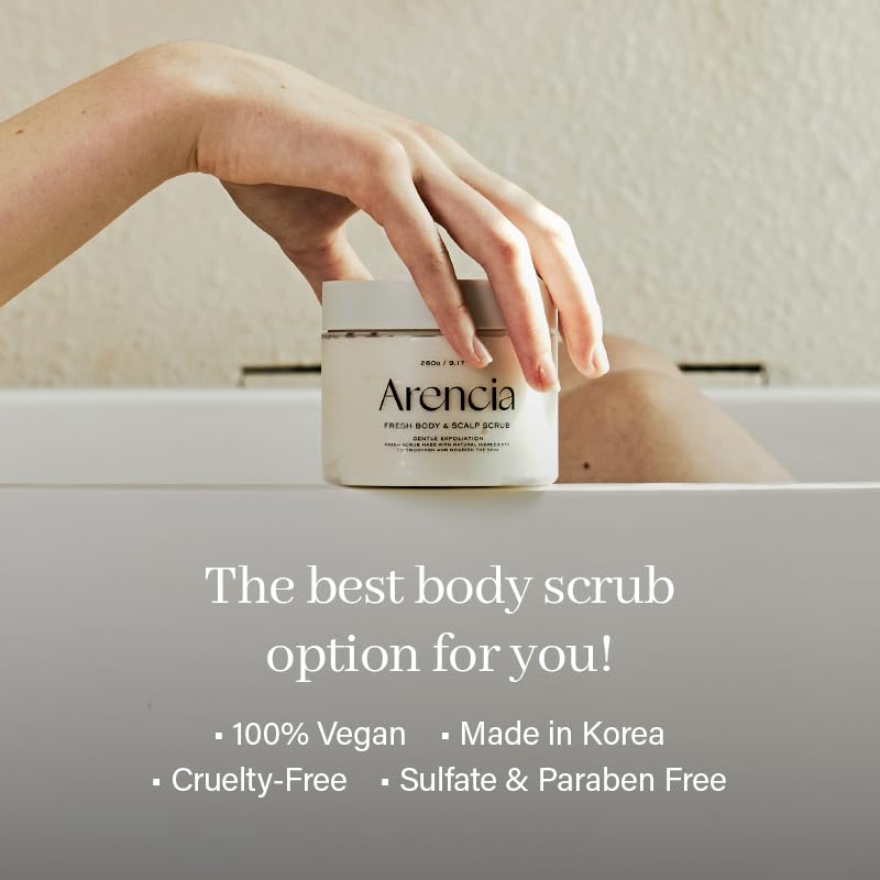Arencia Fresh Cloud Sea Salt Body & Scalp Scrub - Mint Gentle Exfoliator