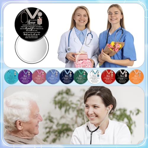 10-Pack Nurse Appreciation Compact Mirrors - Portable Pocket Gift Set