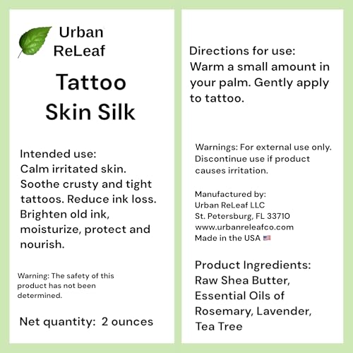 Tattoo Skin Silk Shea Butter Salve Ointment for Aftercare, Urban ReLeaf 2oz