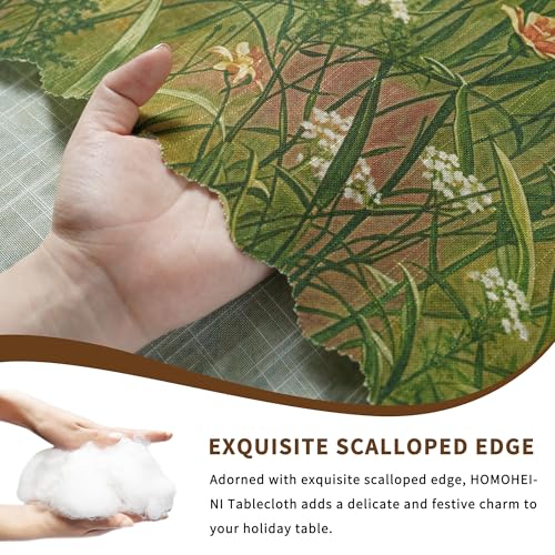 HOMOHEINI Green Rectangle Tablecloth - Waterproof & Stain-Resistant, 52 x 70 Inch