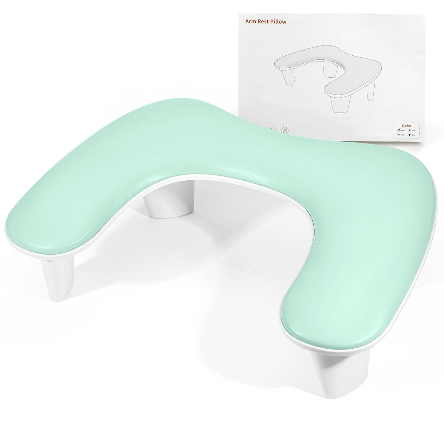 U-Shaped Nail Arm Rest Pillow - Microfiber Leather Cushion for Manicure | Pink Nail Tech Support