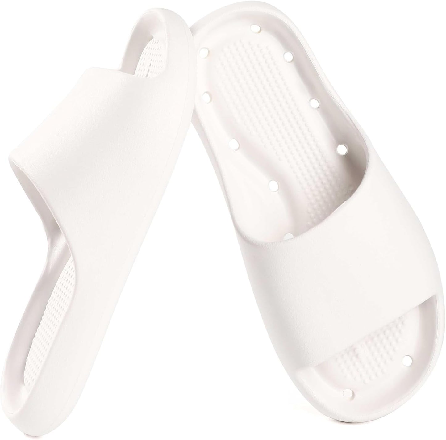 Arch Support Shower Shoes - Quick Drying Slide Sandals with Drain Holes | Soft Cushioned Anti-Slip Pool Slides for Comfort