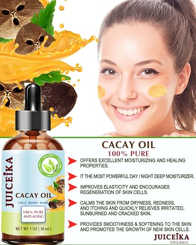 Juiceika 100% Pure Cacay Oil - Virgin Cold-Pressed Facial & Body Oil 15ml