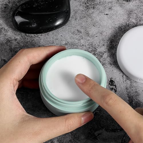 Kuangre 3oz Grey Silicone Travel Containers - Leakproof, BPA-Free, Portable Cosmetic Jars (4 Pack)
