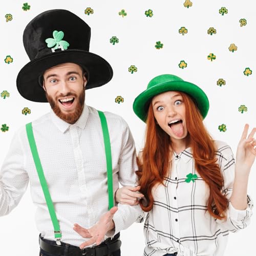 120 Pcs St. Patrick's Day Glitter Shamrock Face & Body Stickers Kids Party Decor