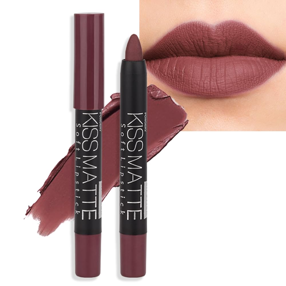 Matte Lipstick - Long-Lasting Velvet Lip Crayon with Waterproof Formula | Smooth Lightweight Lip Color, 08