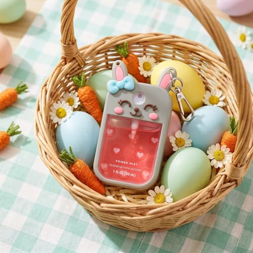 Metyond Rabbit Silicone Hand Sanitizer Case with Keychain for Touchland 1 OZ, Travel Friendly