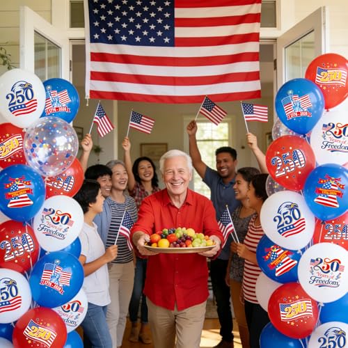 32-Pack 4th of July Balloons - USA Patriotic Decorations