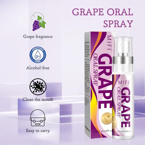 PEGO Grape Flavor Oral Spray - Sugar-Free Breath Freshener, 20ML, 2-Pack