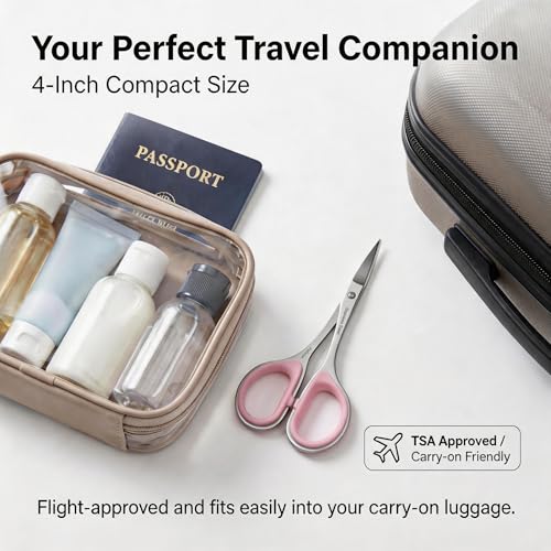 Pafason Travel Nail Scissors Set Pink & Green - Curved & Straight Blade Manicure Pedicure Tools
