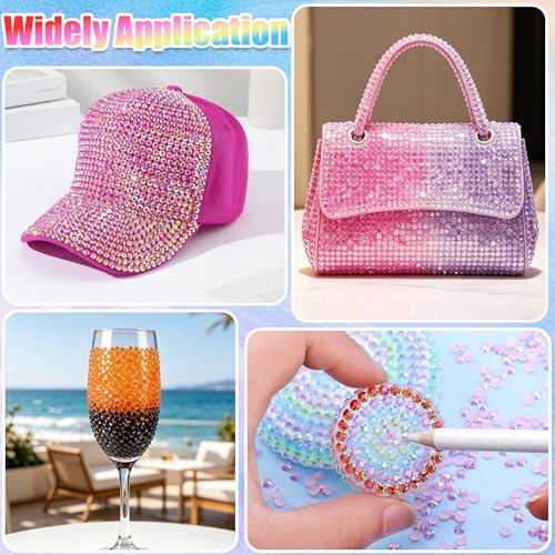 48 Colors 3mm Rhinestone Nail Gems Kit for DIY Crafts Bedazzling