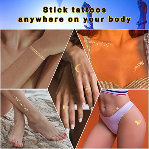 Uranian Fairy Style Gold Freckle & Face Tattoo Stickers Set 1 for Women