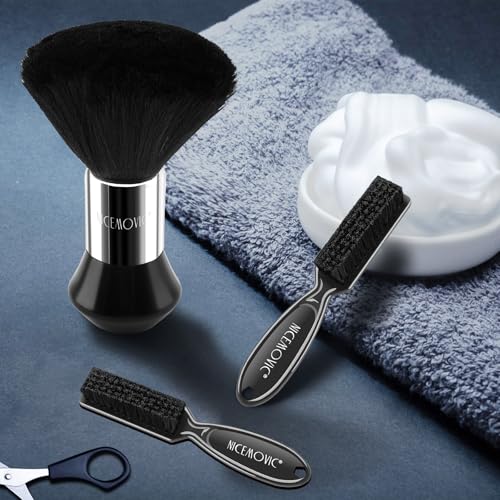 Nicemovic 4-Pack Barber Neck Duster & Brush Set for Haircutting