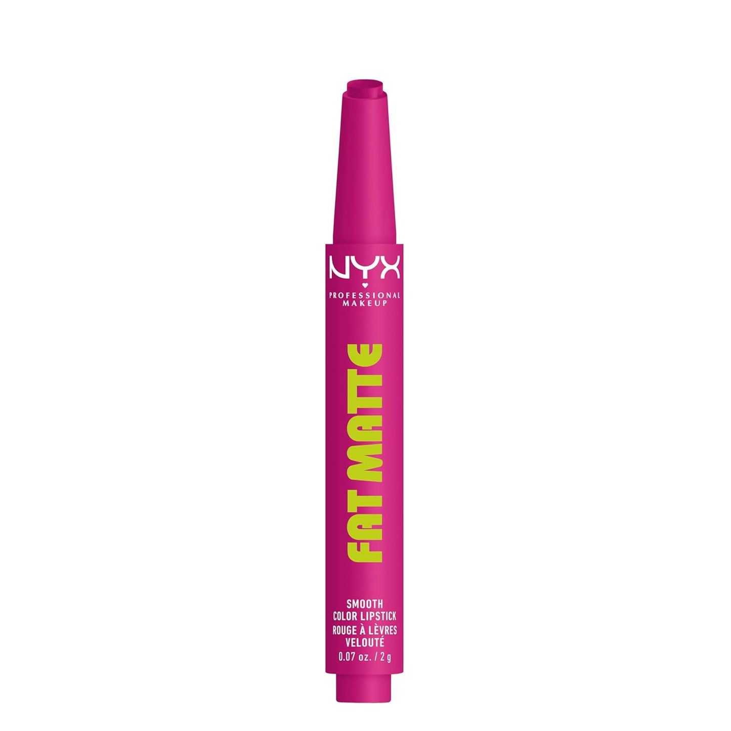 NYX Fat Matte Lipstick | Pigmented, Smoothing, Non-Drying Lip Crayon - Hibiscus Hug (Magenta)