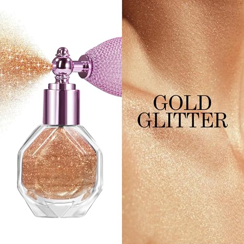 Shimmering Highlighter Spray for Face, Body & Hair - Long-Lasting Glitter