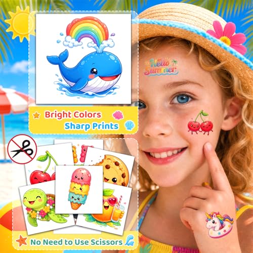 JCFIRE Summer Temporary Tattoos for Kids & Adults - Waterproof Party Favors