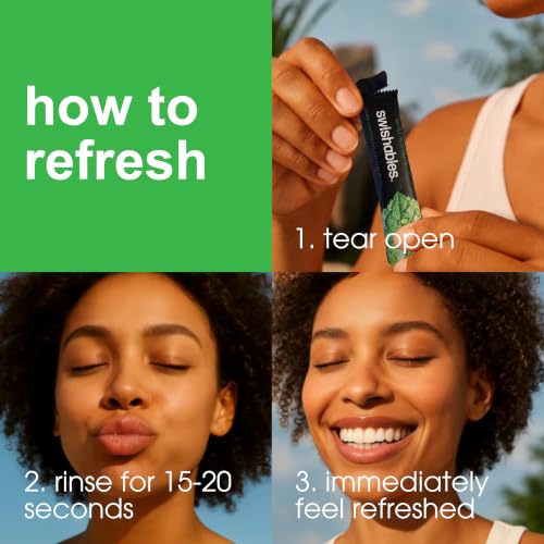 Swishables Liquid Mouthwash Packets - Spearmint Bliss / 36 Travel Sticks