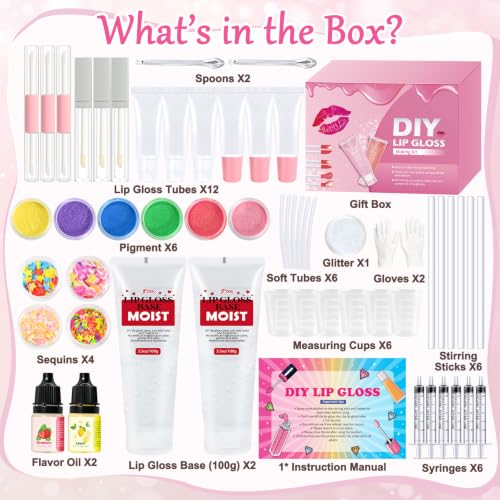 Jcoos DIY Lip Gloss Making Kit – All-in-One Craft Set for Beginners