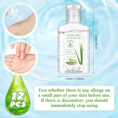 Dansib 12-Pack Aloe Vera Gel 1oz Travel Size - Soothing Skincare Party Favors