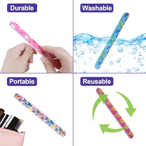 Colorful Double-Sided Nail Files 24 Pack - Professional Buffing & Shaping Tools