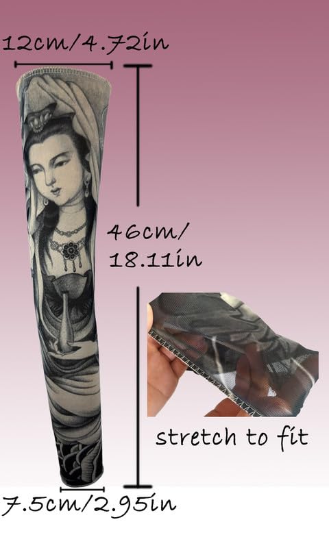 Temporary Tattoo Sleeves for Men - 8 Pcs UV Protection
