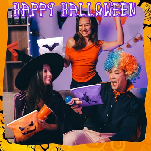 Halloween Treat Bags Bulk Set - 150 Waterproof Zipper Pouches with Witch, Bat, Pumpkin Designs
