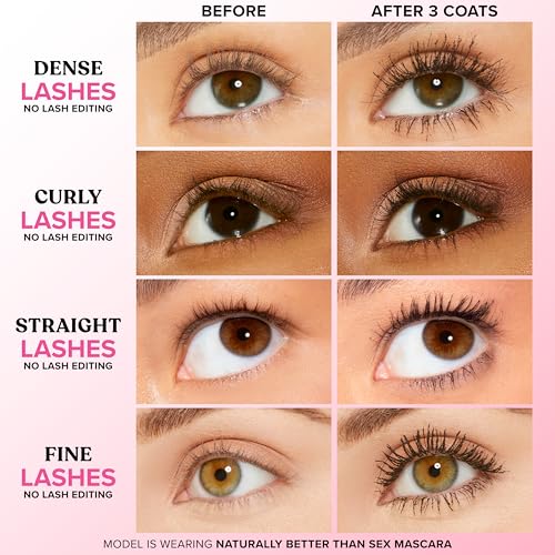 Too Faced Naturally Better Than Sex Mascara - Full Size 0.26 Fl Oz | Volumizing & Nourishing for Sensitive Eyes