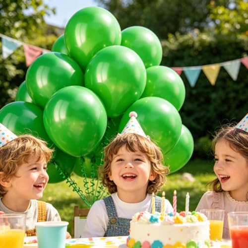 100 Pack 12-Inch Green Balloons for Parties & Celebrations