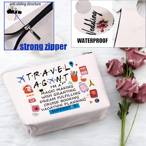 PXTIDY Beige Travel Makeup Bag - Waterproof Cosmetic Pouch